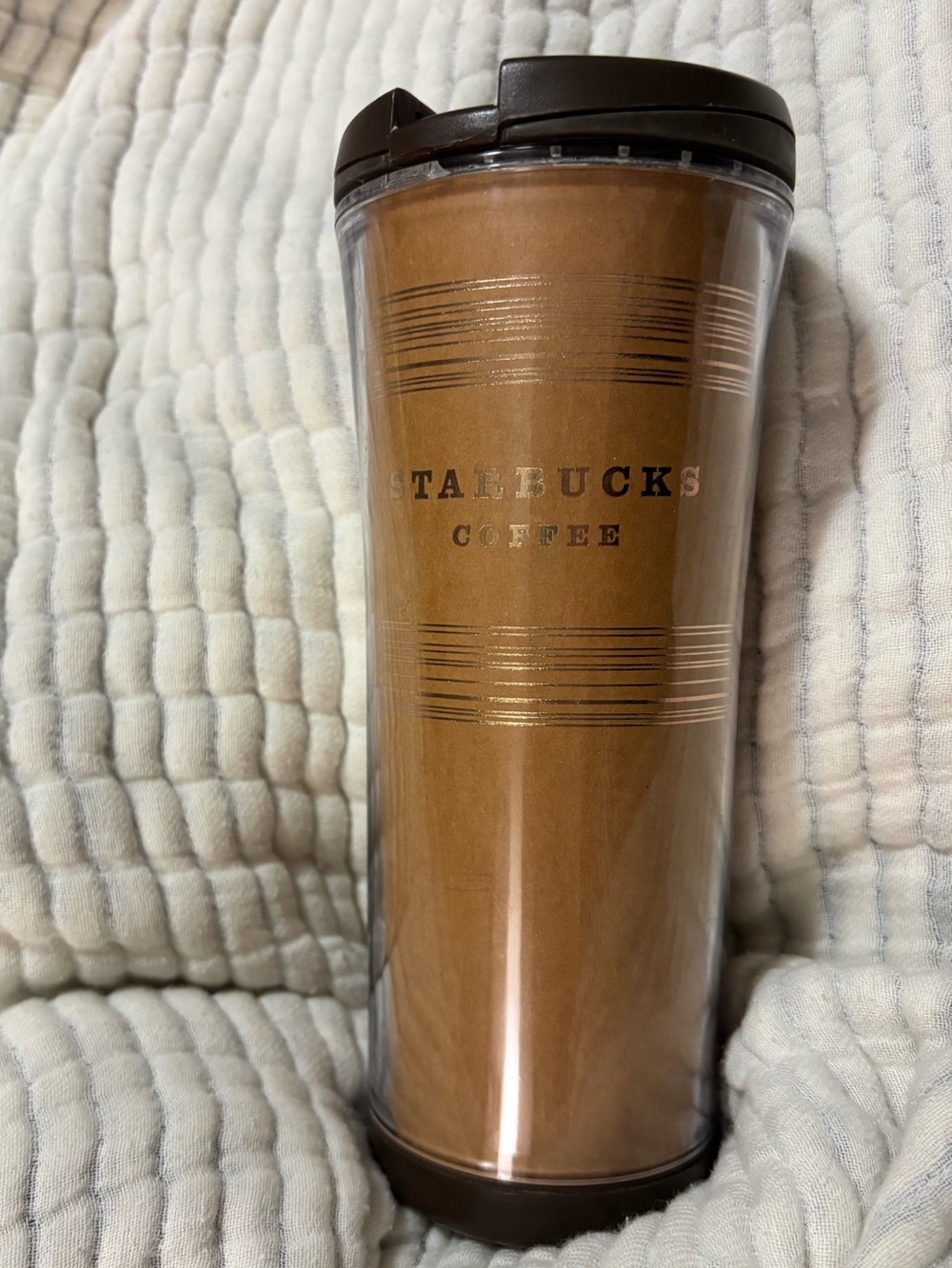Starbucks 2007 Brown Paper & Gold Tumbler
